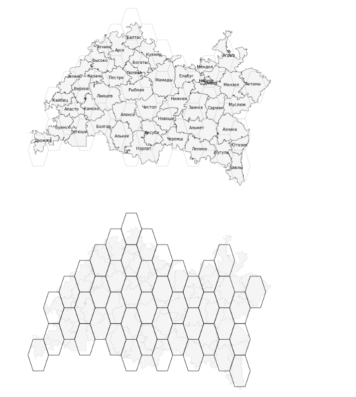 Создание гексагональных карт из геопространственных полигонов